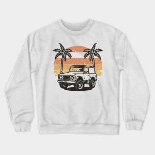 Bronco Palm Trees Beach Retro Crewneck Sweatshirt